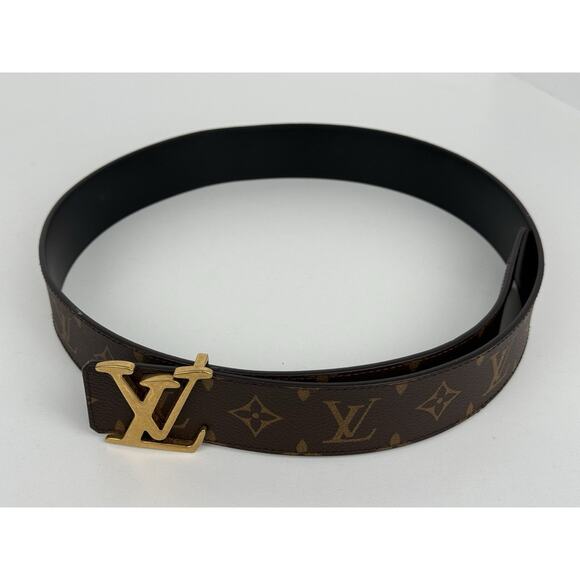 Louis Vuitton Calfskin Monogram LV Initiales Reversible Belt – Brown/Black 90/36 - Picture 3 of 7